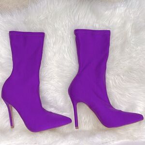 Cape Robbin | pink Lycra Slip on booties 8M 4 1/2” heel, Lexy -1